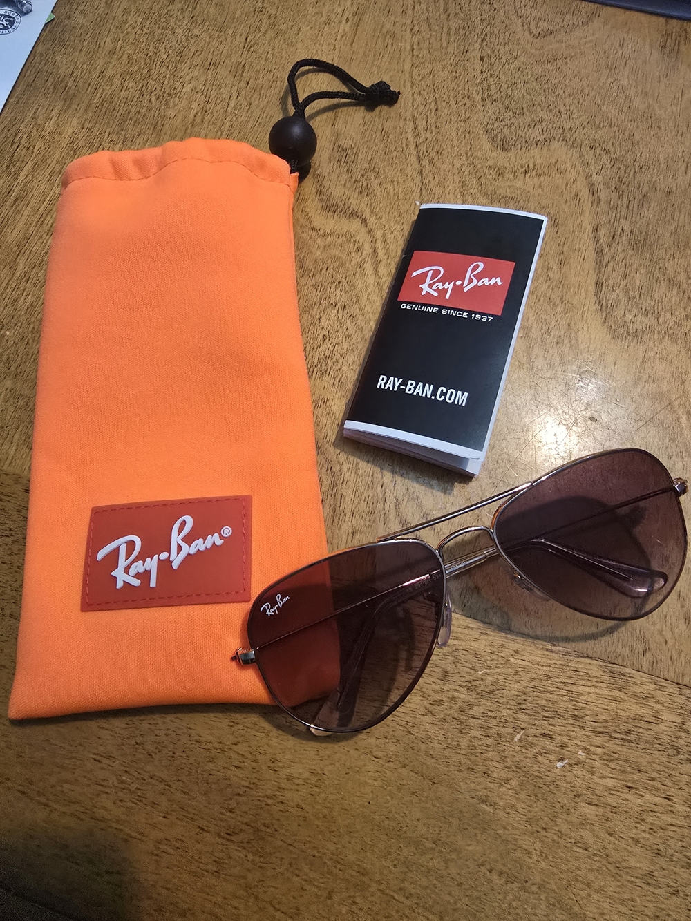 Ray-Ban Aviator Sunglasses with Orange Soft Pouch For Children